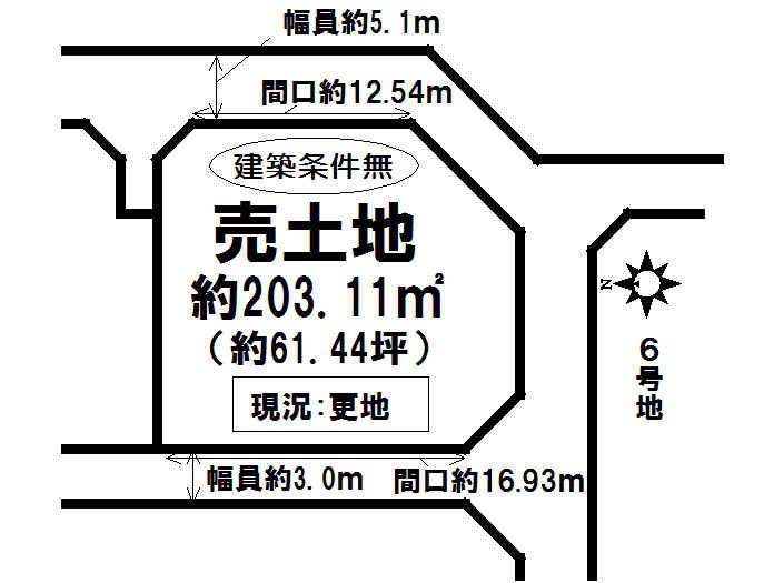 Compartment figure. Land price 9,708,000 yen, Land area 203.11 sq m
