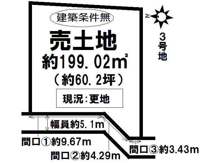 Compartment figure. Land price 9,512,000 yen, Land area 199.02 sq m