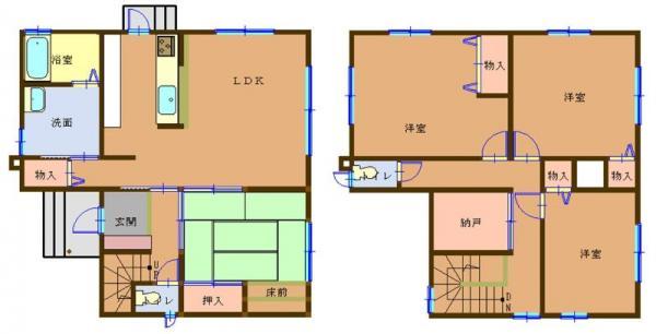 Floor plan. 24,800,000 yen, 4LDK, Land area 641.75 sq m , Building area 119.11 sq m