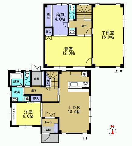 Floor plan. 19,800,000 yen, 3LDK+S, Land area 226.8 sq m , Building area 140.79 sq m Mato (3LDK + S)