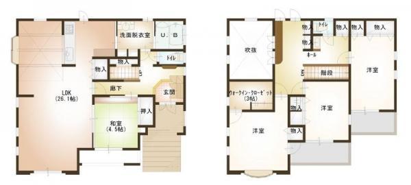 Floor plan. 22,800,000 yen, 4LDK, Land area 223.79 sq m , Building area 140.77 sq m
