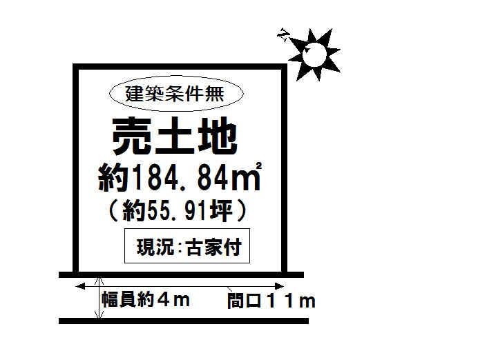 Compartment figure. Land price 3.92 million yen, Land area 184.84 sq m