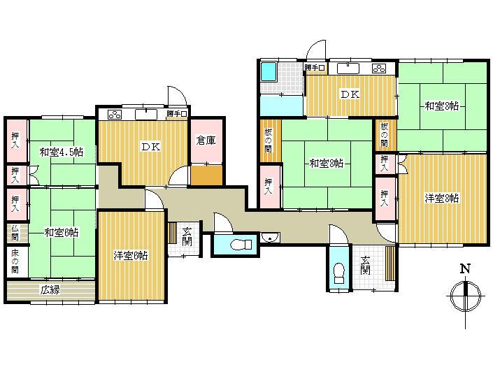 Floor plan. 4 million yen, 6DK, Land area 373.04 sq m , Building area 152.1 sq m
