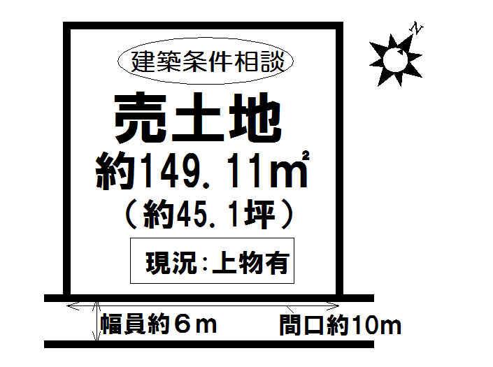 Compartment figure. Land price 3.48 million yen, Land area 149.11 sq m