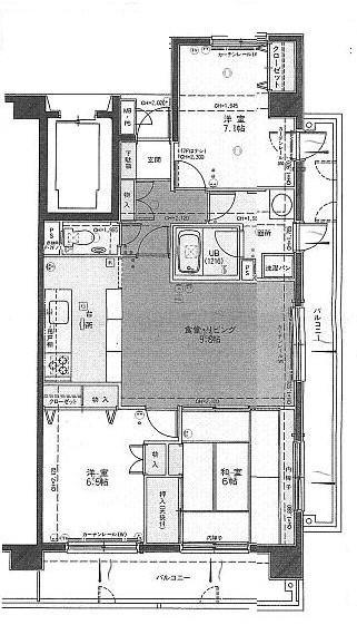 Floor plan. 3LDK, Price 10 million yen, Occupied area 74.87 sq m , Balcony area 20.47 sq m