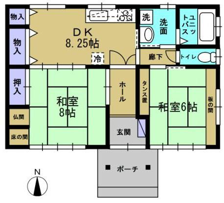 Floor plan. 12.8 million yen, 2DK, Land area 122.71 sq m , Building area 60.86 sq m Floor: 2DK Barrier free design.