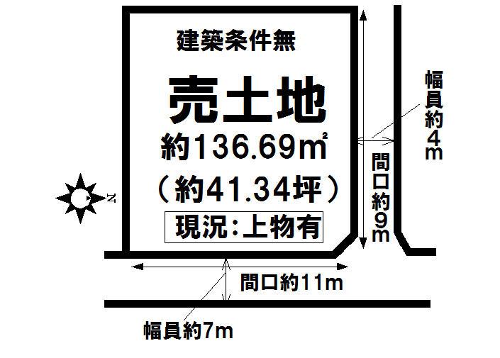 Compartment figure. Land price 4.7 million yen, Land area 136.69 sq m local land photo