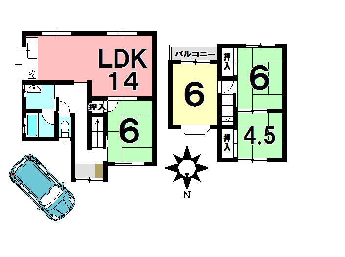 Floor plan. 7.5 million yen, 4LDK, Land area 111.24 sq m , Building area 81.67 sq m local appearance photo