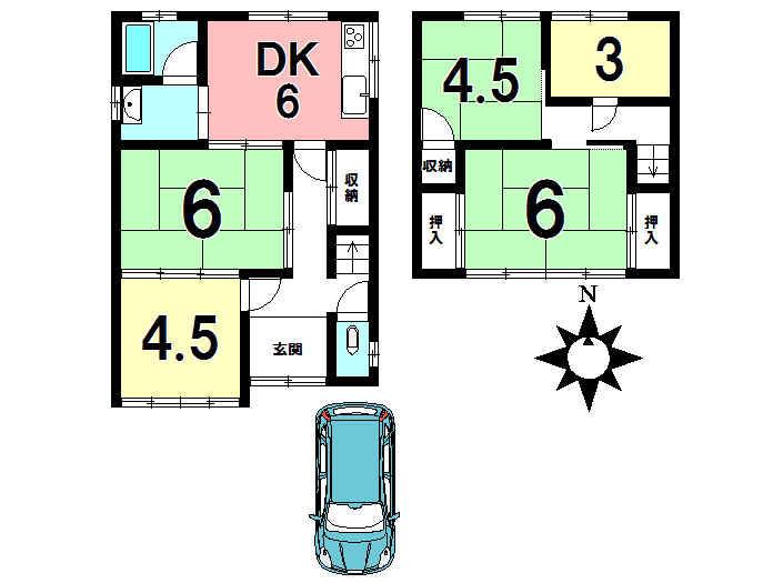 Floor plan. 5.2 million yen, 4DK+S, Land area 82.3 sq m , Building area 71.68 sq m