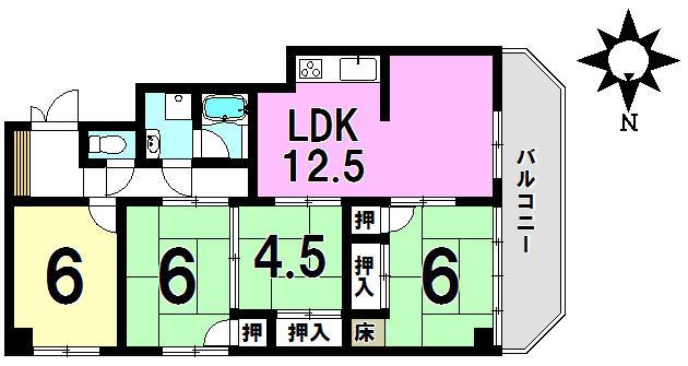 Floor plan. 4LDK, Price 4.2 million yen, Occupied area 77.23 sq m