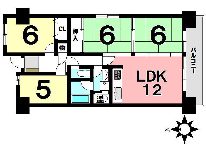 Floor plan. 4LDK, Price 9.8 million yen, Occupied area 80.72 sq m , Balcony area 9.6 sq m
