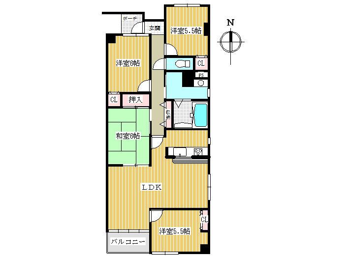Floor plan. 4LDK, Price 20.8 million yen, Occupied area 82.25 sq m , Balcony area 5 sq m local appearance photo