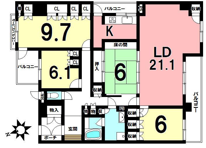 Floor plan. 4LDK, Price 19.9 million yen, Footprint 118.03 sq m , Balcony area 15 sq m local appearance photo