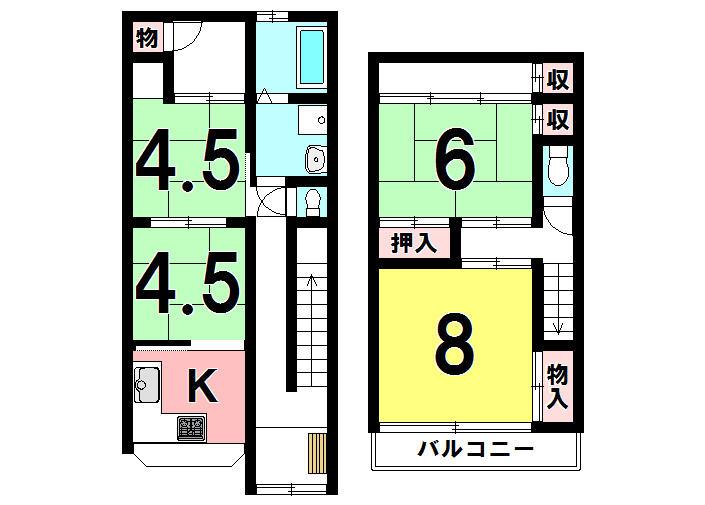 Floor plan. 4.9 million yen, 4K, Land area 63.09 sq m , Building area 81.83 sq m