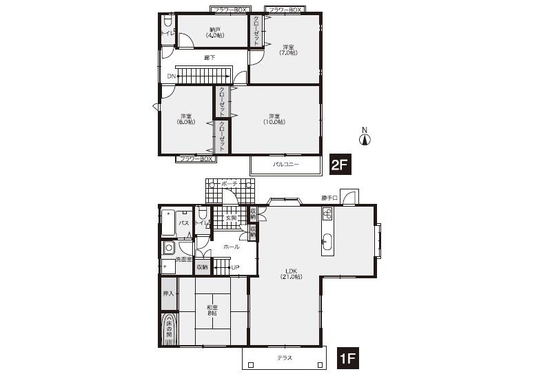 Floor plan. 26,800,000 yen, 6LDK + S (storeroom), Land area 280.88 sq m , Building area 160.14 sq m