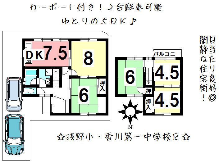 Floor plan. 7 million yen, 5DK, Land area 156.58 sq m , Building area 84.46 sq m local appearance photo