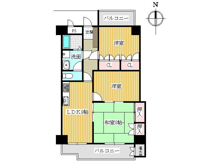 Floor plan. 3LDK, Price 12 million yen, Footprint 66.8 sq m , Balcony area 10 sq m local appearance photo