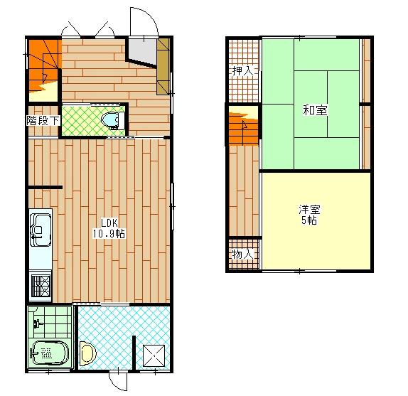 Floor plan. 9.4 million yen, 2LDK, Land area 65.09 sq m , Building area 64.93 sq m