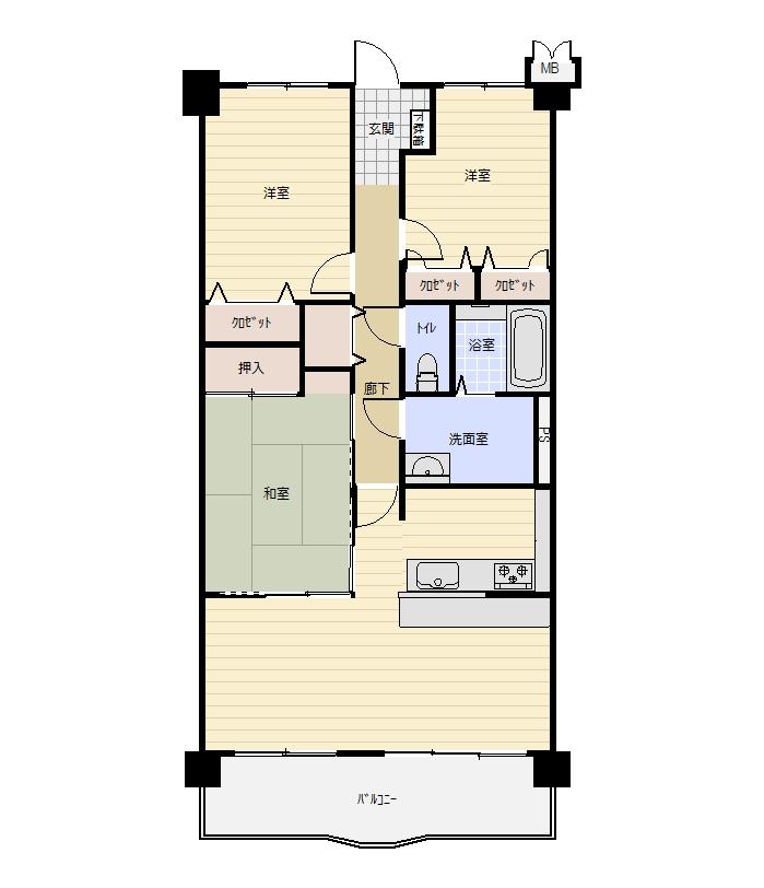 Floor plan. 3LDK, Price 11.8 million yen, Occupied area 78.72 sq m , Balcony area 9.99 sq m