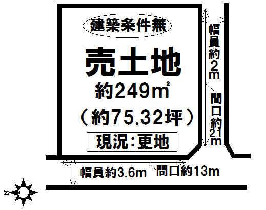 Compartment figure. Land price 6.5 million yen, Land area 249 sq m