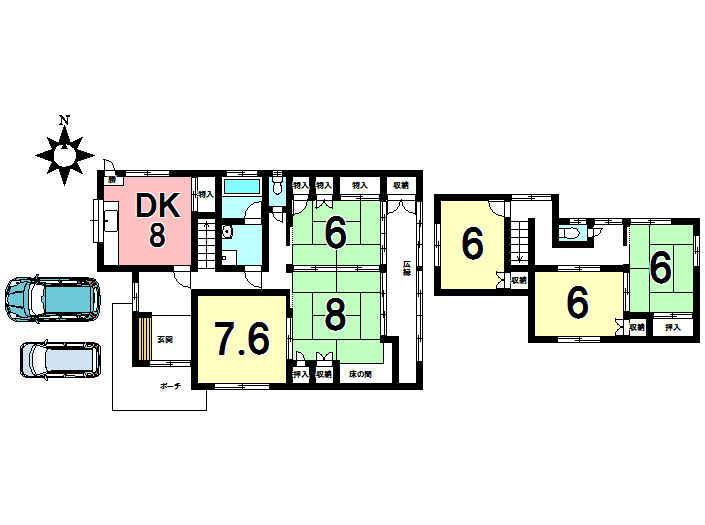 Floor plan. 18,700,000 yen, 6DK, Land area 333.84 sq m , Building area 147.54 sq m