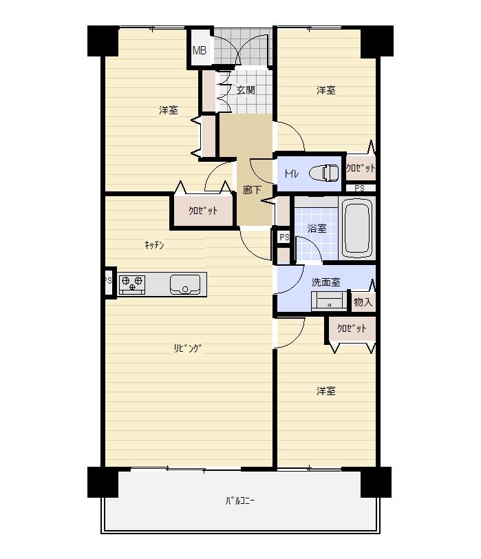 Floor plan. 3LDK, Price 15.8 million yen, Occupied area 78.04 sq m , Balcony area 12.78 sq m