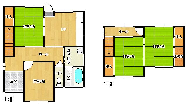 Floor plan. 5.4 million yen, 4DK, Land area 140.67 sq m , Building area 81.31 sq m