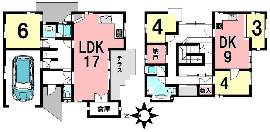 Floor plan. 38,500,000 yen, 3LDK, Land area 204.88 sq m , Building area 219.67 sq m