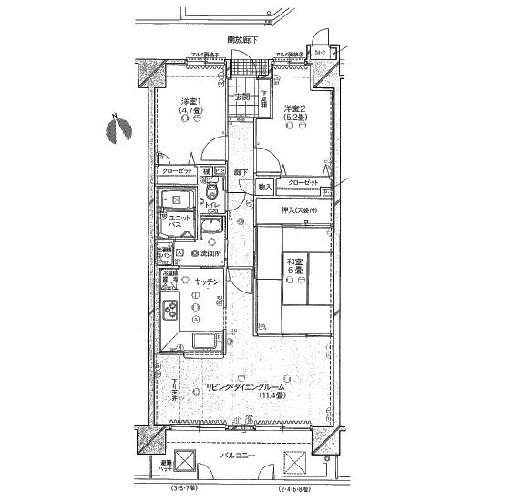 Floor plan. 3LDK, Price 14.6 million yen, Footprint 71.9 sq m , Balcony area 3.2 sq m