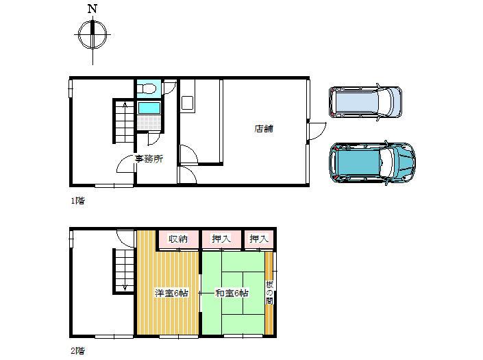 Floor plan. 3.8 million yen, 2LDK, Land area 100.15 sq m , Building area 74.47 sq m local appearance photo