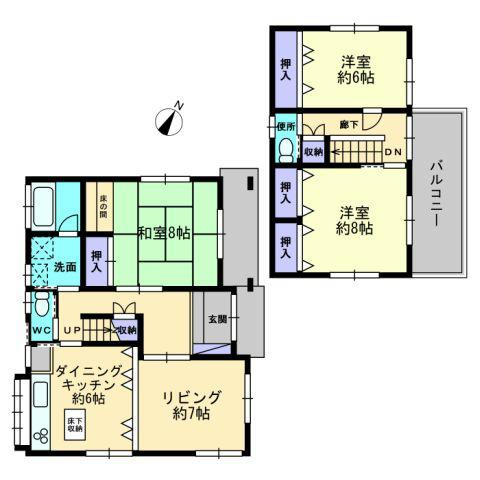 Floor plan. 17.5 million yen, 3LDK, Land area 169.23 sq m , Design building area 108.07 sq m 1 floor of the raw activity line is consideration is attractive.