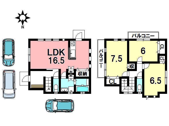 Floor plan. 16 million yen, 3LDK, Land area 118.57 sq m , Building area 90.8 sq m local appearance photo