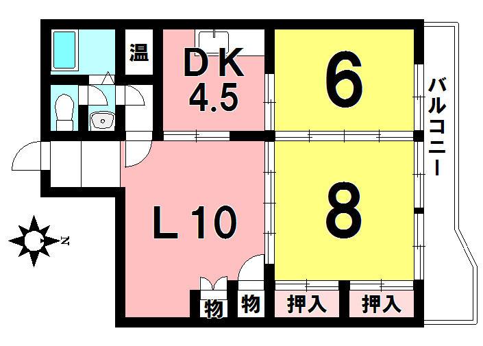 Floor plan. 3LDK, Price 4.5 million yen, Occupied area 49.42 sq m
