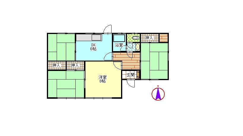 Floor plan. 5 million yen, 4DK, Land area 363.25 sq m , Building area 73.87 sq m