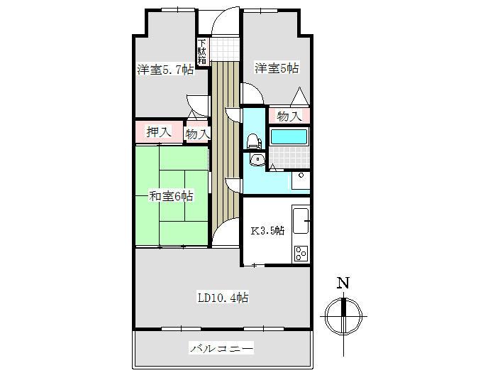 Floor plan. 3LDK, Price 7 million yen, Occupied area 66.63 sq m local appearance photo