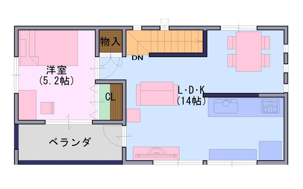 Floor plan. 16,180,000 yen, 2LDK, Land area 73 sq m , Building area 76.59 sq m
