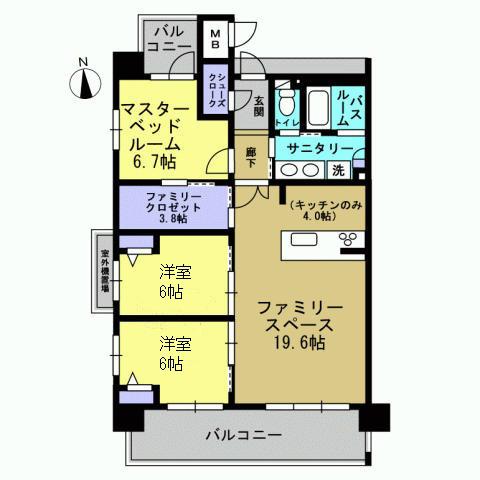 Floor plan. 3LDK, Price 21,800,000 yen, Occupied area 86.31 sq m , Balcony area 17.41 sq m Floor: FLDK (now 3LDK)