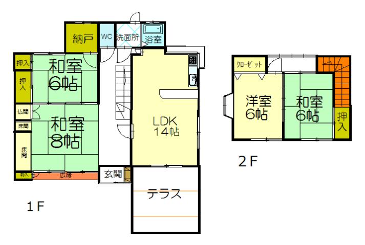 Floor plan. 19,800,000 yen, 4LDK, Land area 185.6 sq m , Building area 111.79 sq m