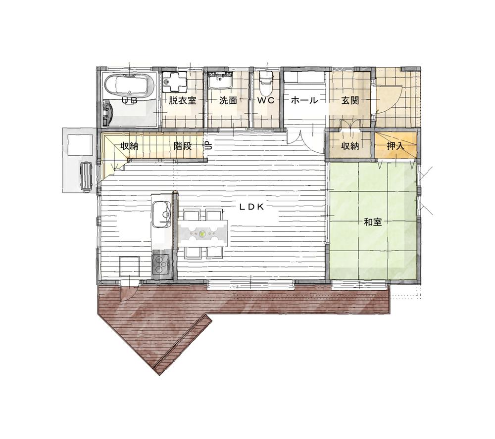 Floor plan. 24,800,000 yen, 4LDK, Land area 277.58 sq m , Building area 98.54 sq m 1F Floor Plan