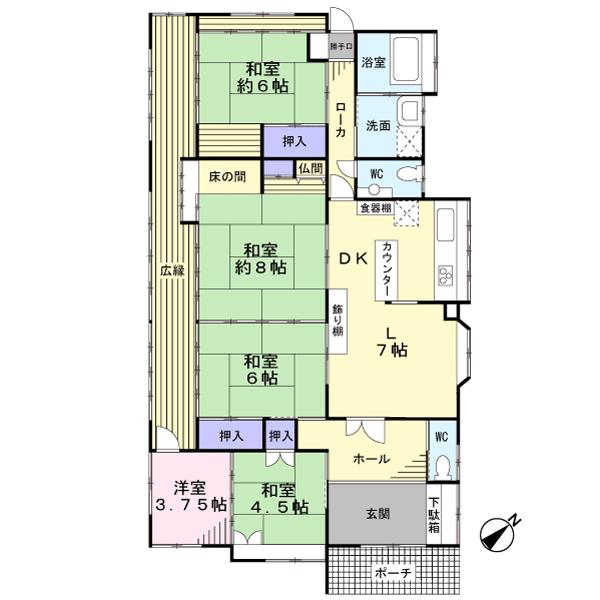 Floor plan. 27,800,000 yen, 4LDK, Land area 744.03 sq m , Building area 136.77 sq m