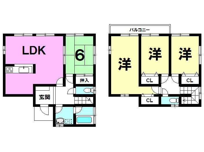 Floor plan. 18,800,000 yen, 4LDK, Land area 150.74 sq m , Building area 103.68 sq m