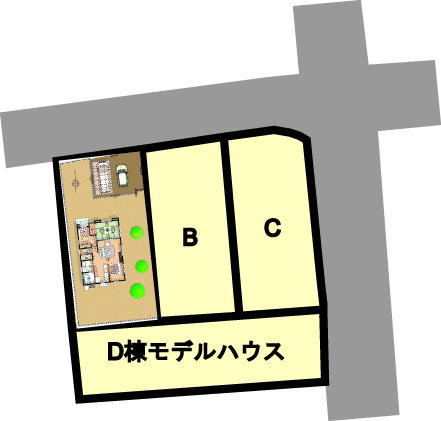 Compartment figure. Land price 20,520,000 yen, Located on the developed land of the land area 305.41 sq m all four compartments tree mama house wilderness model house! The D partition is under construction a KiSaki house (one-story model)! Please see together!