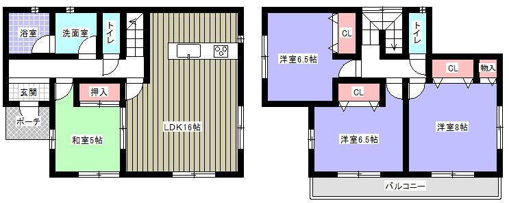 Floor plan. 20.8 million yen, 4LDK, Land area 152.98 sq m , Building area 98.82 sq m