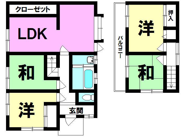 Floor plan. 8.9 million yen, 4LDK, Land area 184.1 sq m , Building area 96.65 sq m