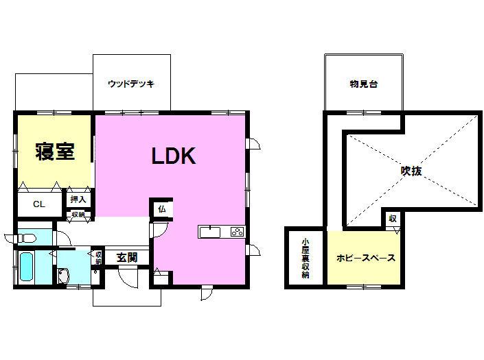Floor plan. 15.8 million yen, 2LDK, Land area 4487.15 sq m , Building area 125.84 sq m