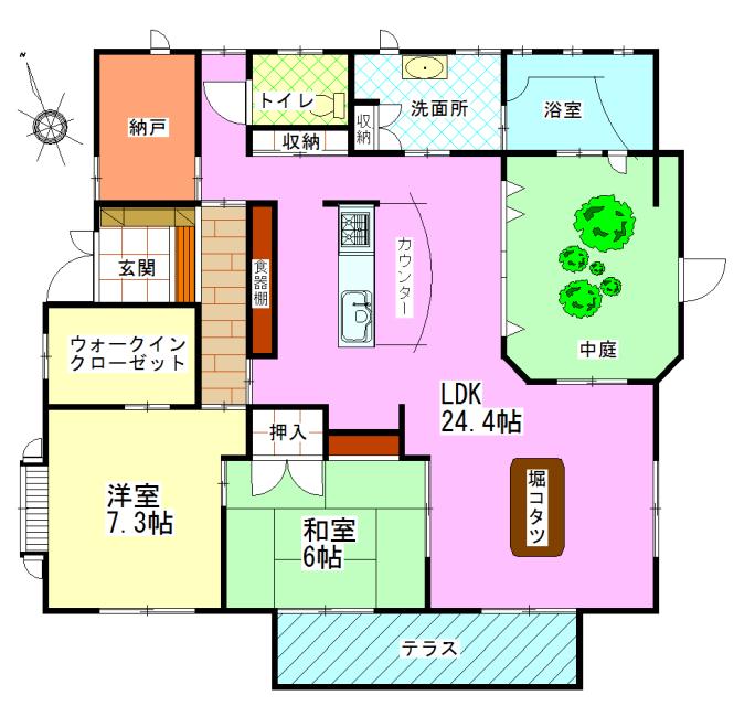 Floor plan. 22,700,000 yen, 2LDK + 2S (storeroom), Land area 275.39 sq m , Building area 101.8 sq m