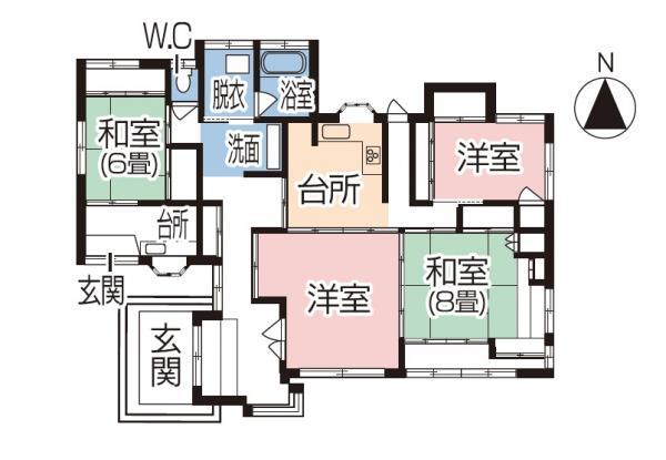 Floor plan. 13.8 million yen, 4DK, Land area 291.98 sq m , Building area 136.74 sq m 2 household Allowed 3LDK of