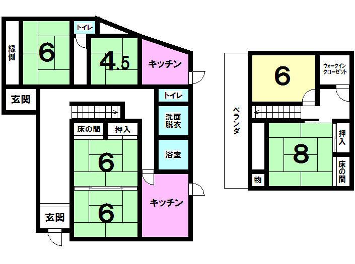 Floor plan. 11.5 million yen, 6DK, Land area 161.05 sq m , Building area 150.43 sq m