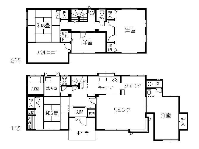 Floor plan. 22,800,000 yen, 5LDK, Land area 246.1 sq m , Building area 155.7 sq m