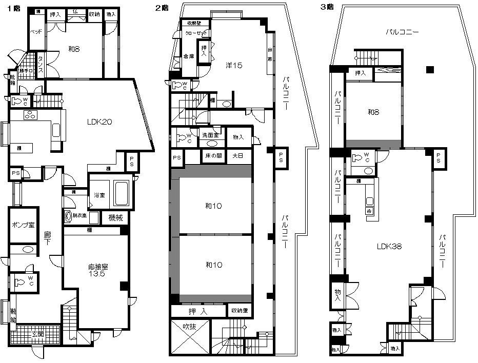 Floor plan. 75 million yen, 7LDK, Land area 1,651.63 sq m , Building area 421.06 sq m